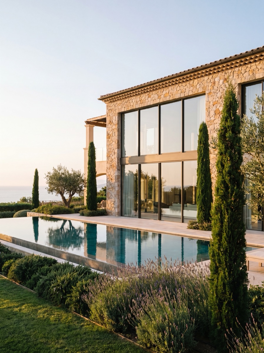 Luxury villa at sunset